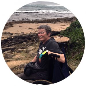 Pat Israel in Africa looking at shoreline