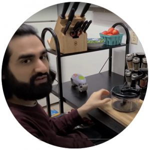 Oda showing off accessible kitchen skills