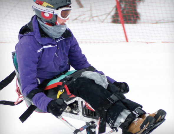 Sit-skier at SCIO Ski Day 2019