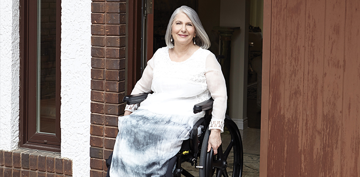 Mary Longo using her ramp.